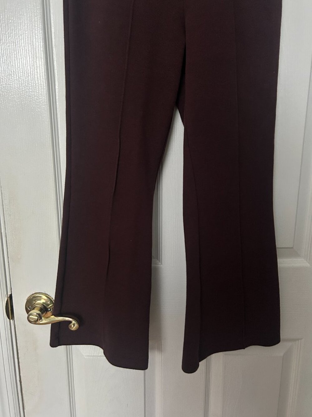 Urban Outfitters Dark Brown Ponte Flare Pants Women's Small Petite Dark Academia - Picture 6 of 11